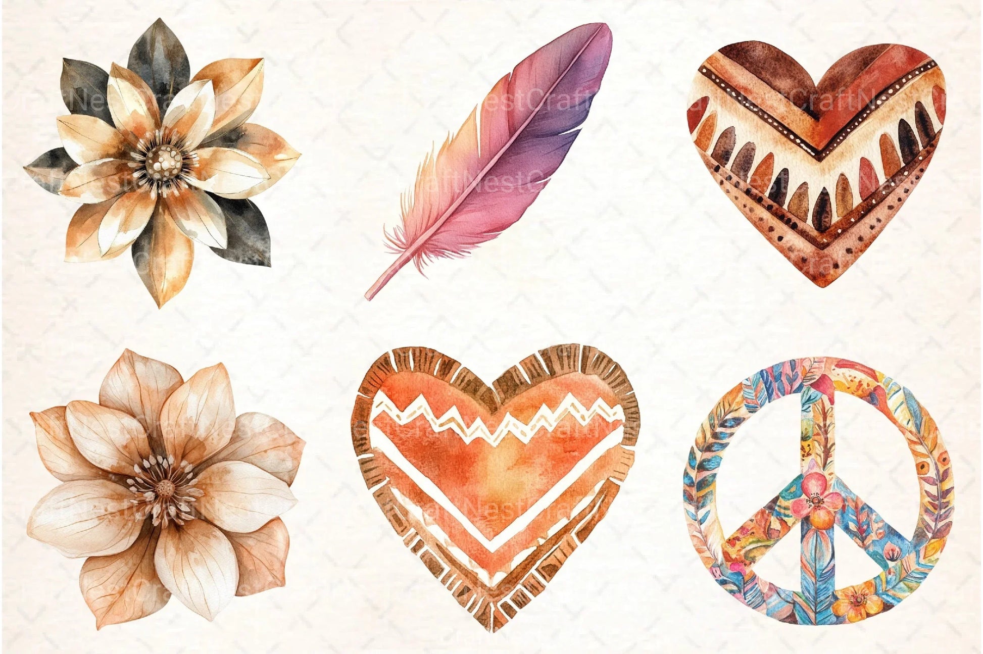 Boho Tribal Elements Clipart Bundle - CraftNest - Digital Crafting and Art