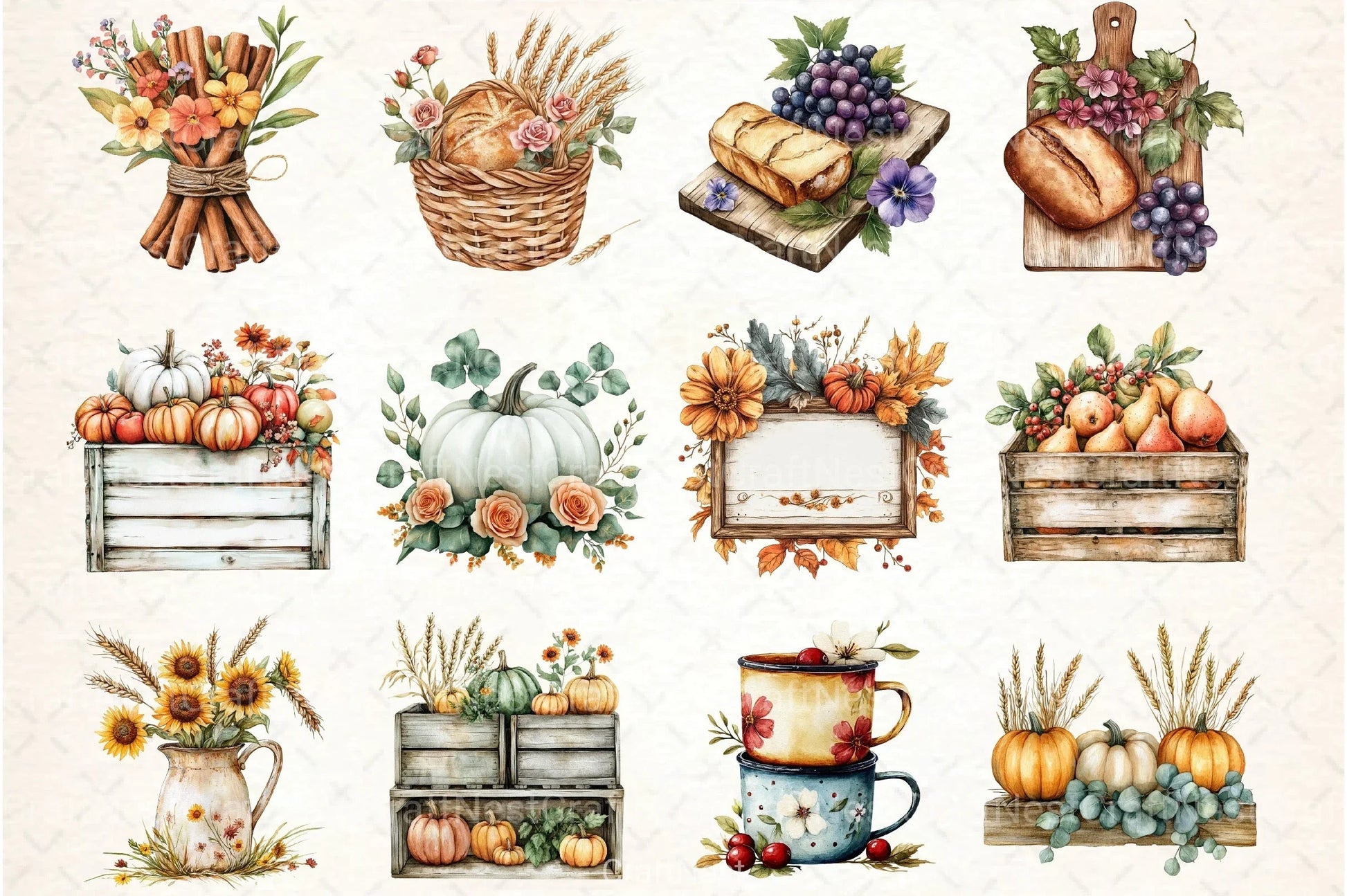 Farmhouse Thanksgiving Clipart Bundle - CraftNest - Digital Crafting and Art