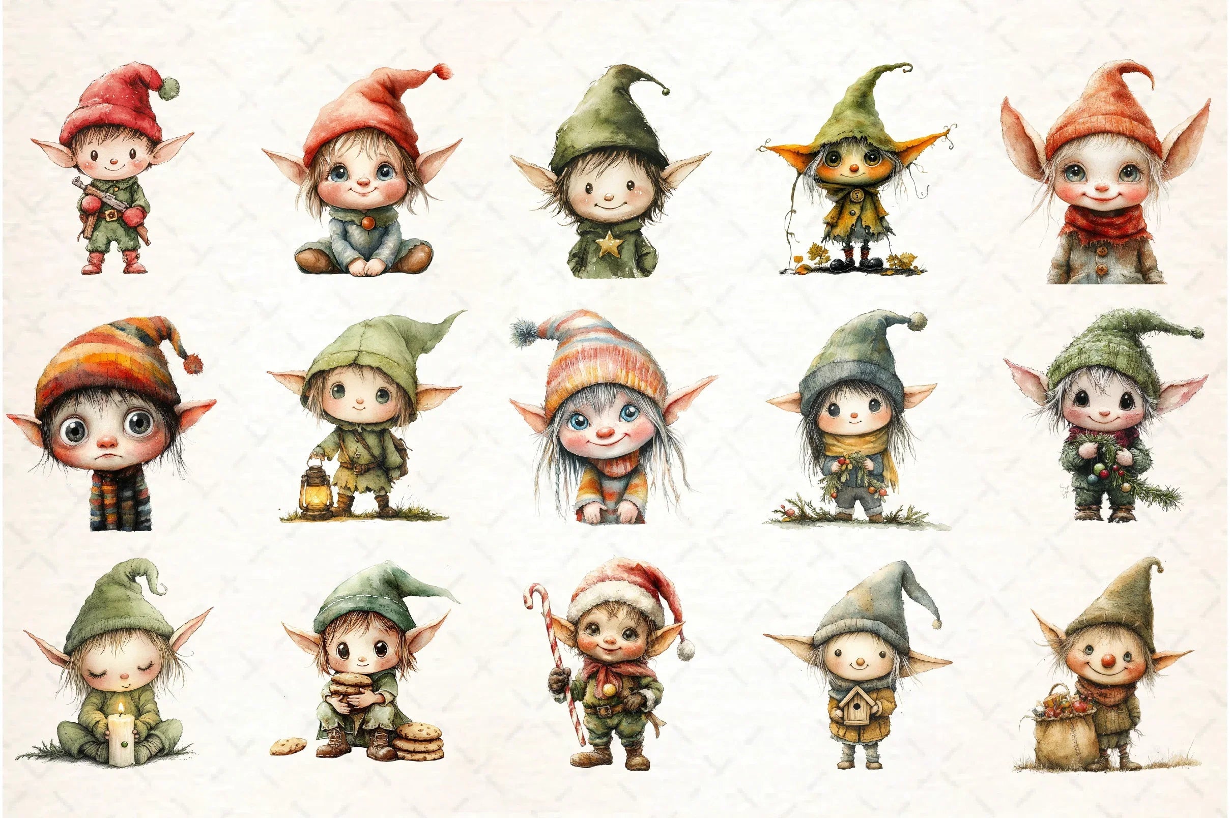 Whimsical Elf Clipart Bundle - CraftNest - Digital Crafting and Art