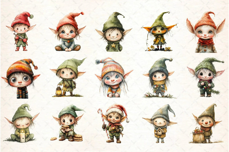 Whimsical Elf Clipart Bundle - CraftNest - Digital Crafting and Art