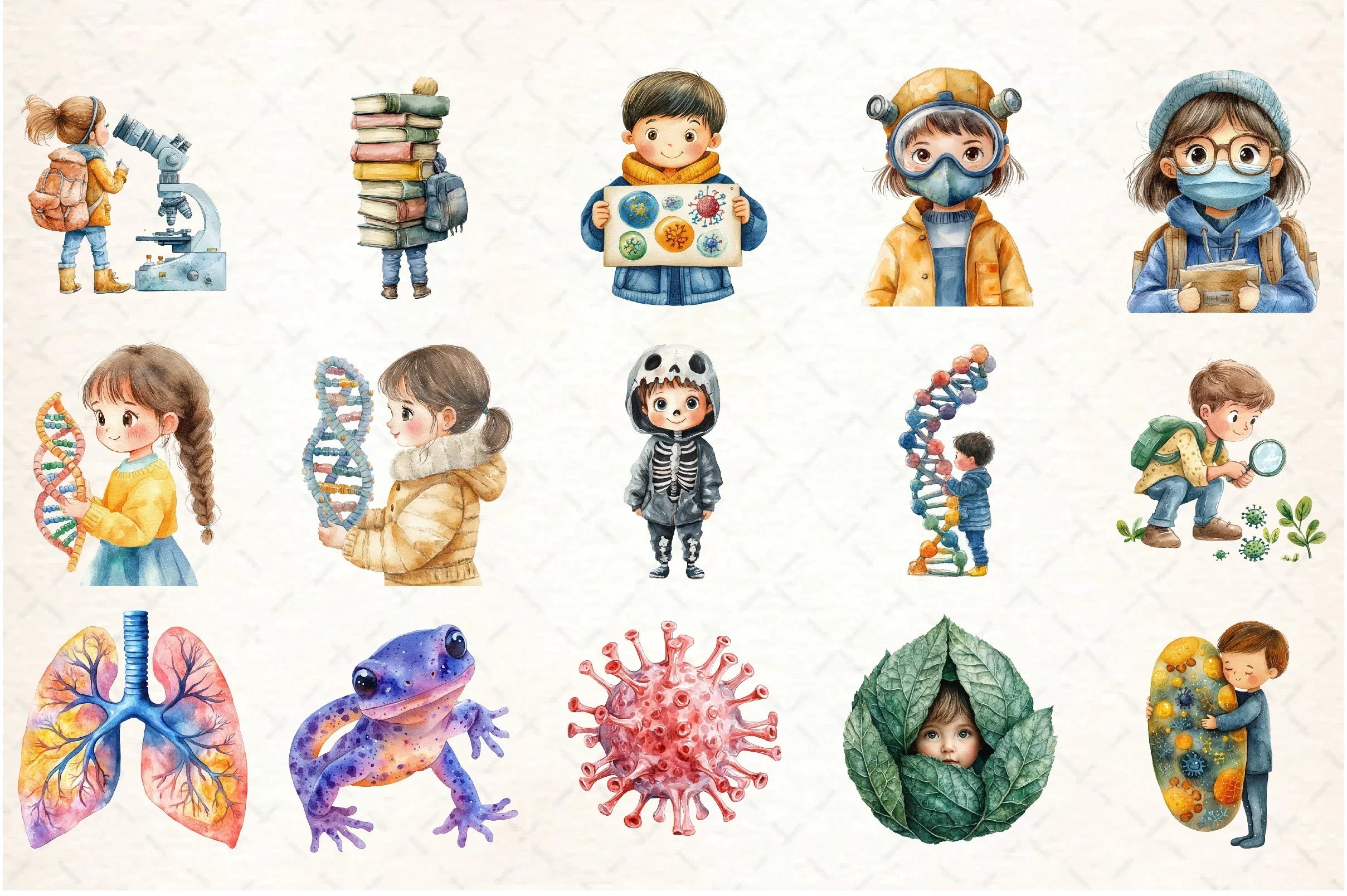 Funny Biology Classroom Clipart Bundle - CraftNest - Digital Crafting and Art