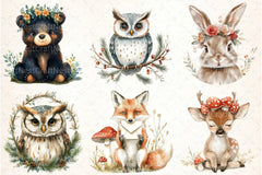 Woodland Portraits Clipart Bundle - CraftNest - Digital Crafting and Art