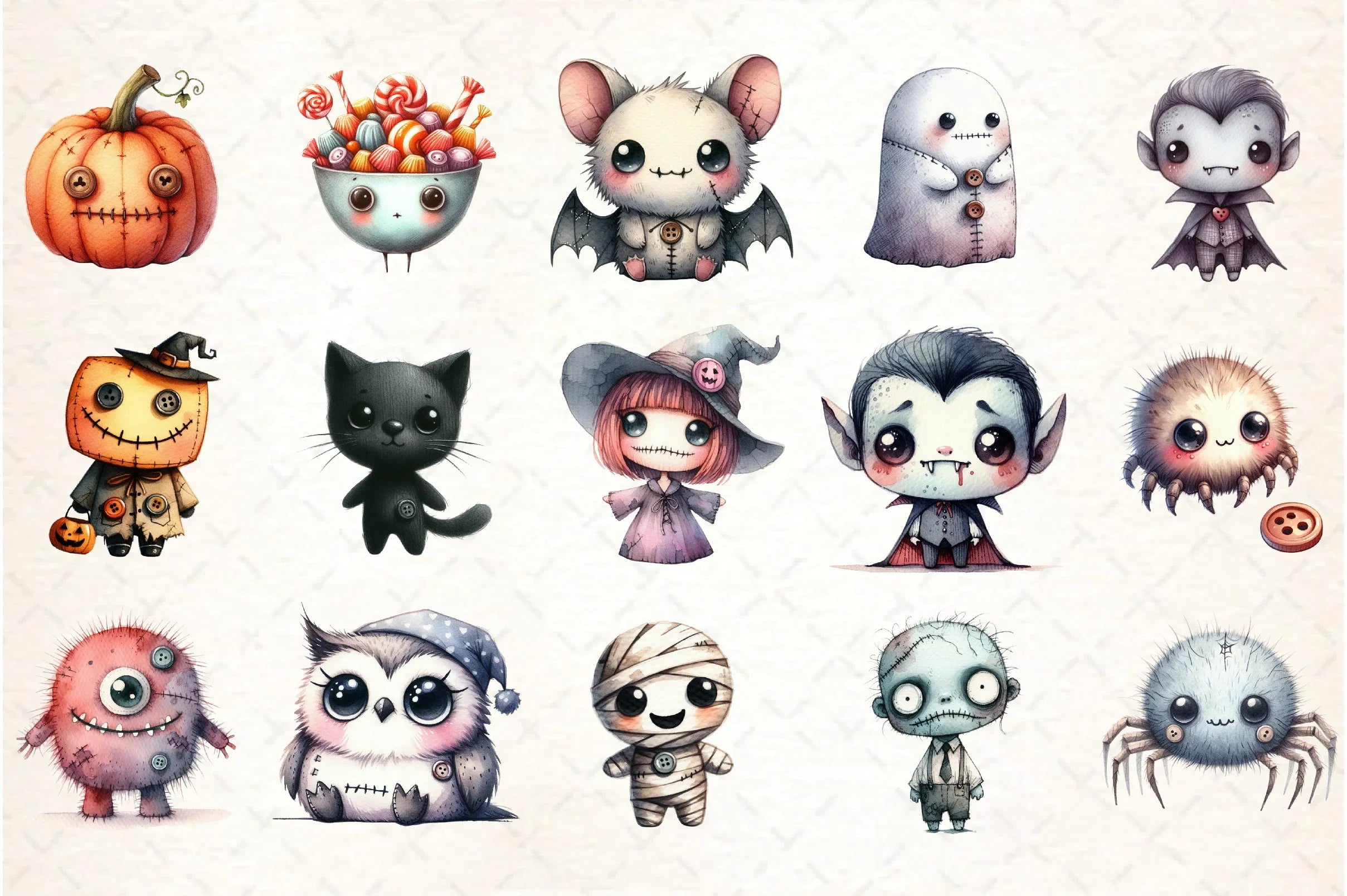 Whimsical Halloween Clipart Bundle - CraftNest - Digital Crafting and Art