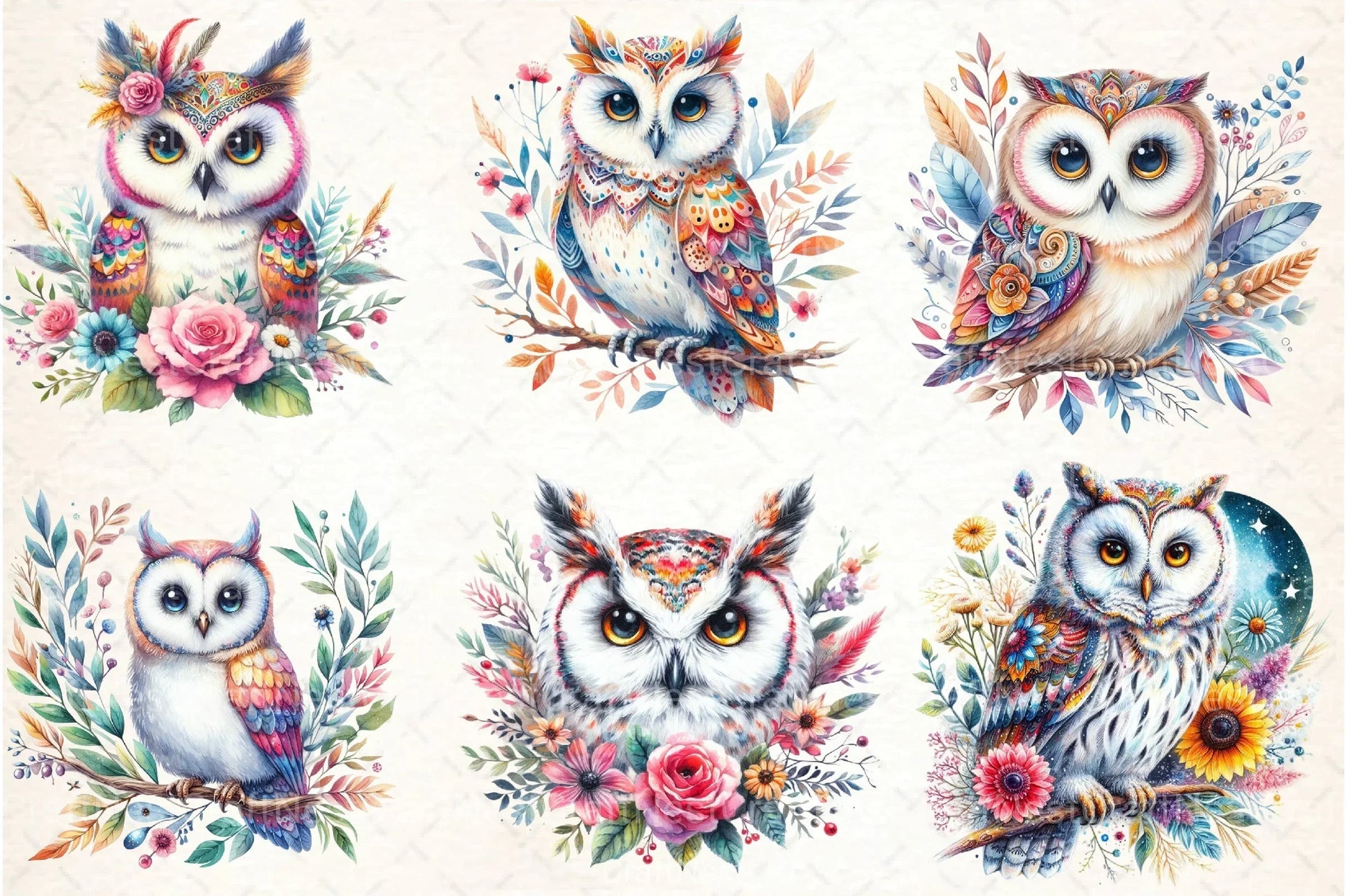Bright Owl Clipart Bundle 6 - CraftNest - Digital Crafting and Art