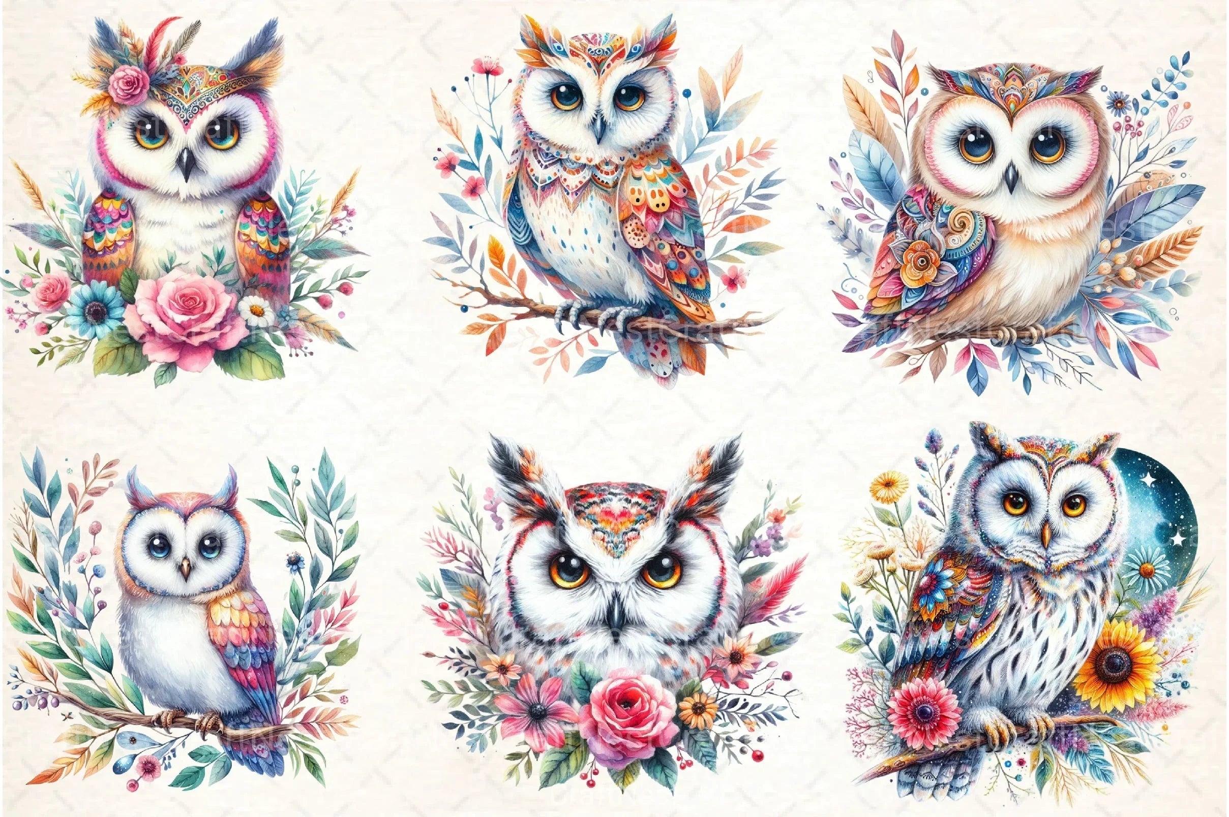 Bright Owl Clipart Bundle 6 - CraftNest - Digital Crafting and Art