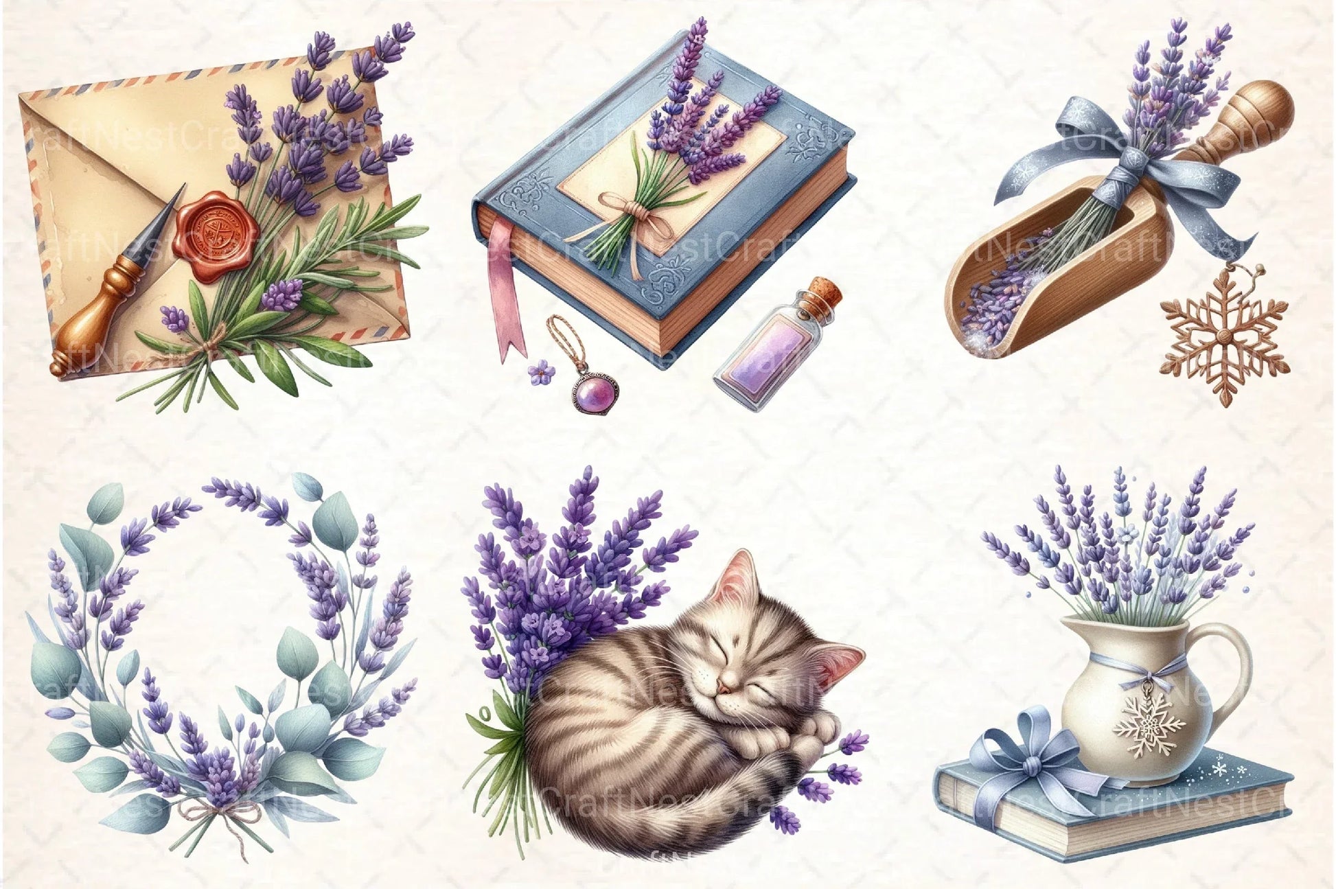 Countryside Lavender Clipart Bundle 102 - CraftNest - Digital Crafting and Art