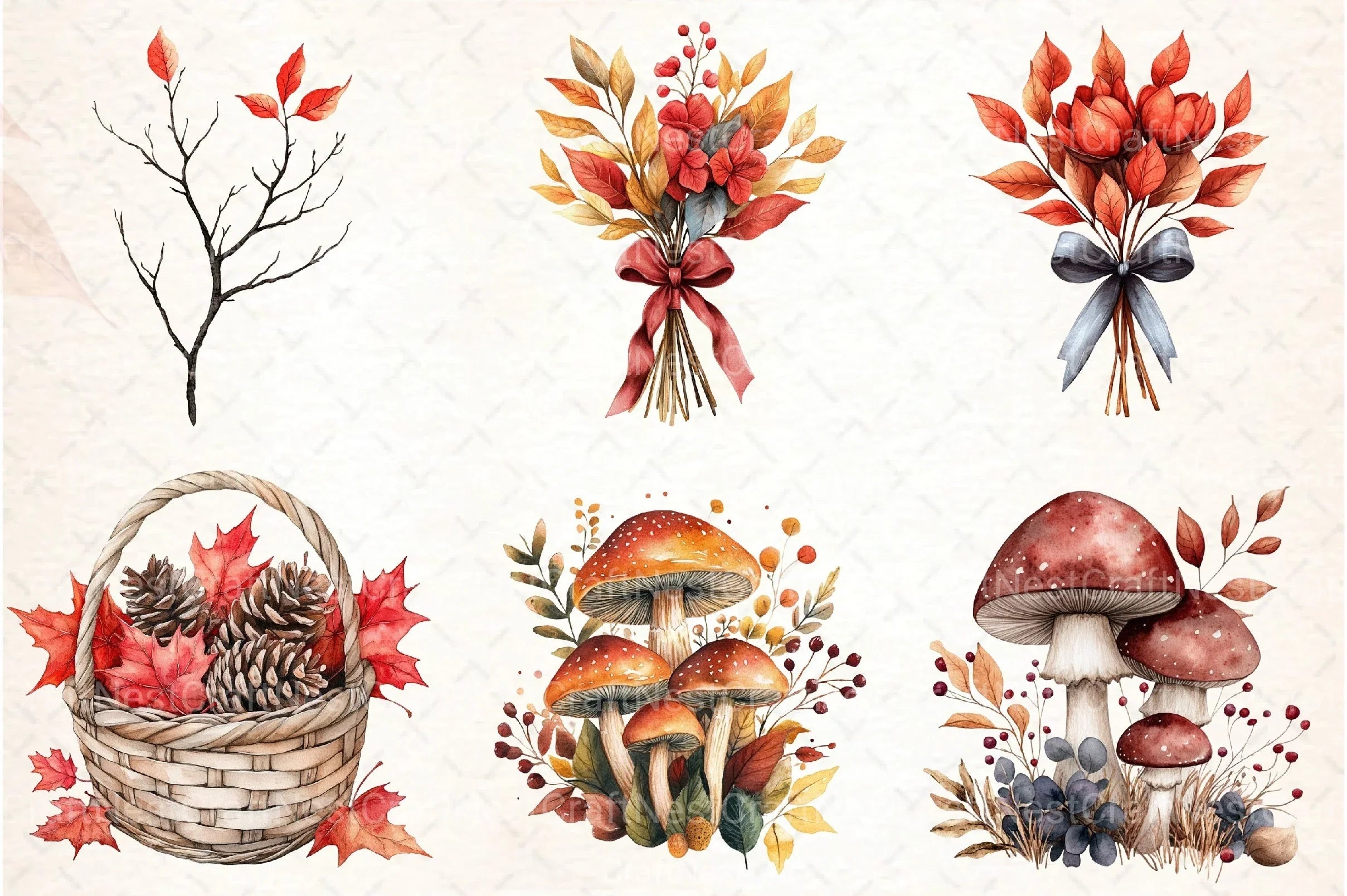 Crimson Canopy Clipart Bundle - CraftNest - Digital Crafting and Art