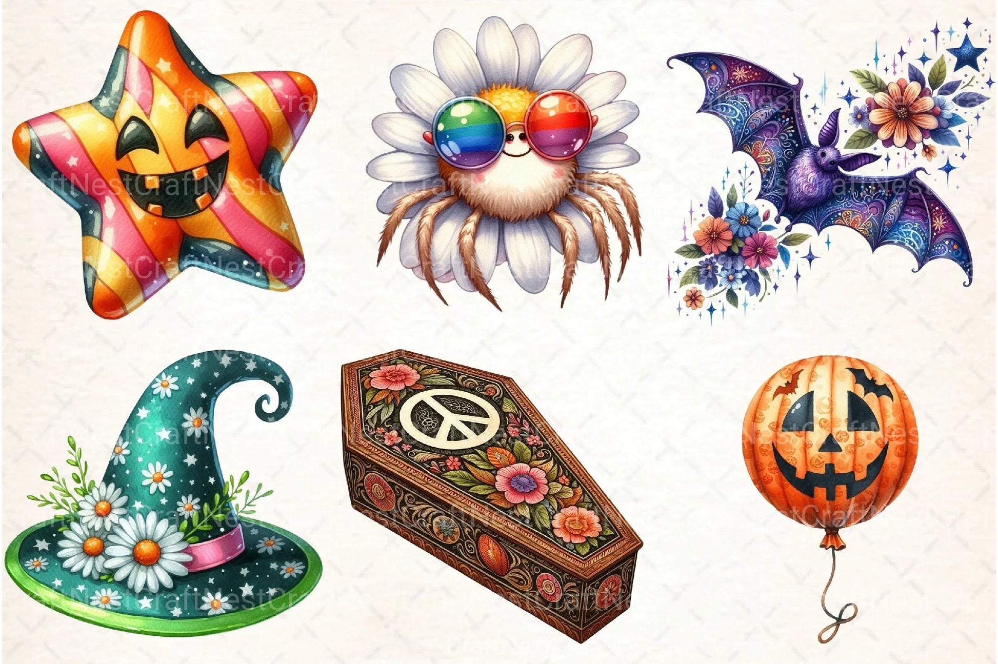 Groovy Halloween Clipart Bundle 99 - CraftNest - Digital Crafting and Art