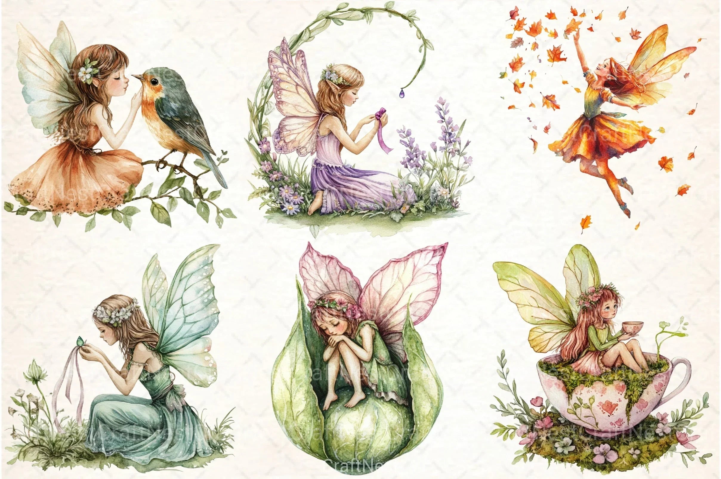 Garden Fairy Clipart Bundle - CraftNest - Digital Crafting and Art