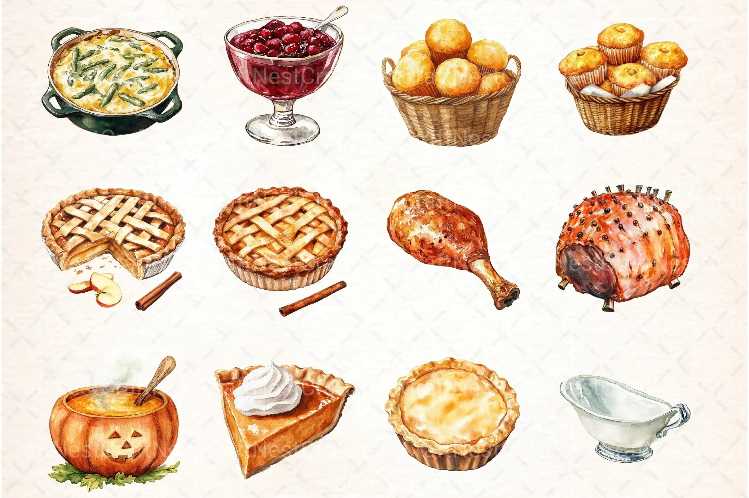 Thanksgiving Feast Clipart Bundle - CraftNest - Digital Crafting and Art