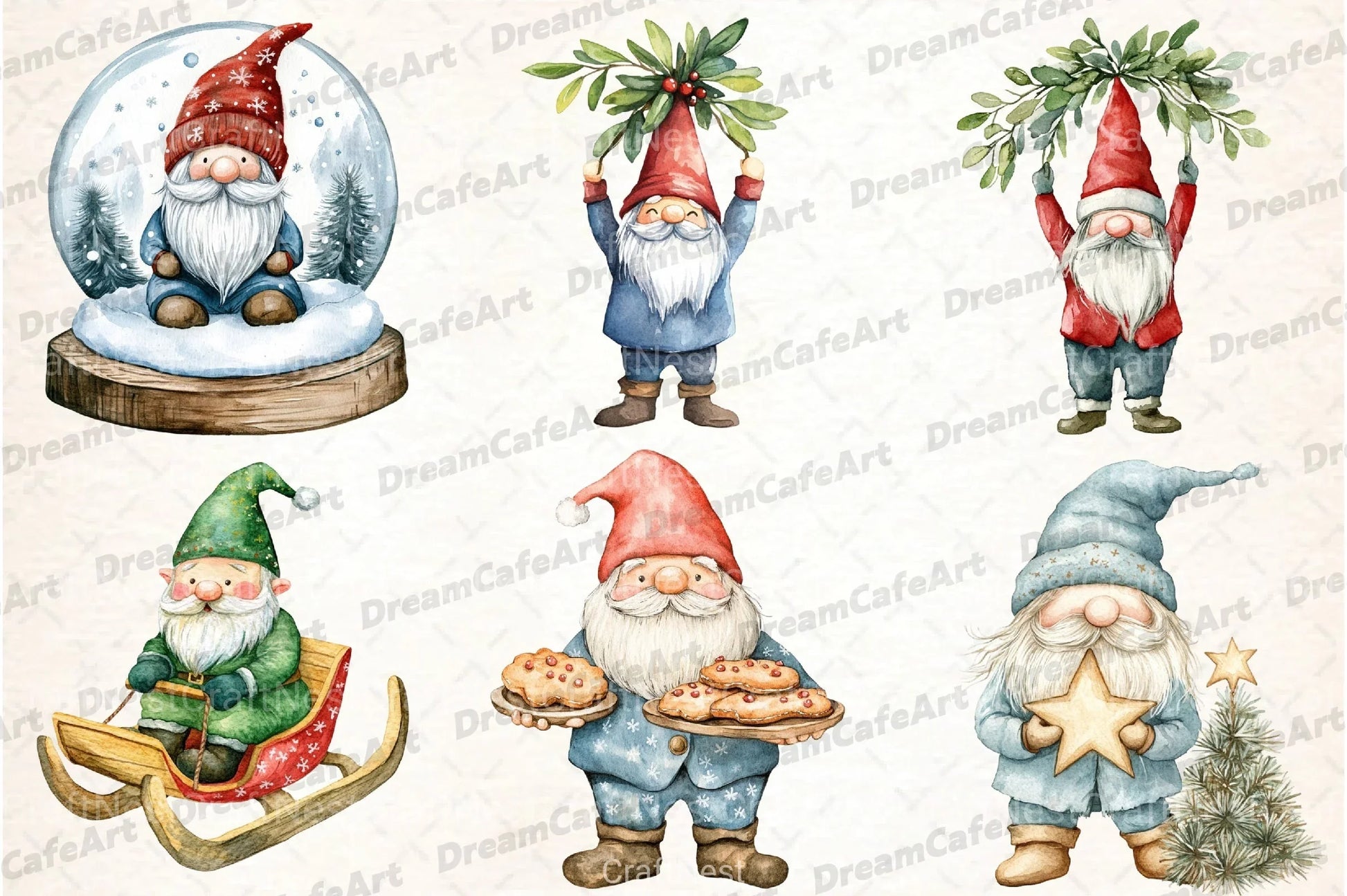 Merry Christmas Gnomes Clipart Bundle - CraftNest - Digital Crafting and Art