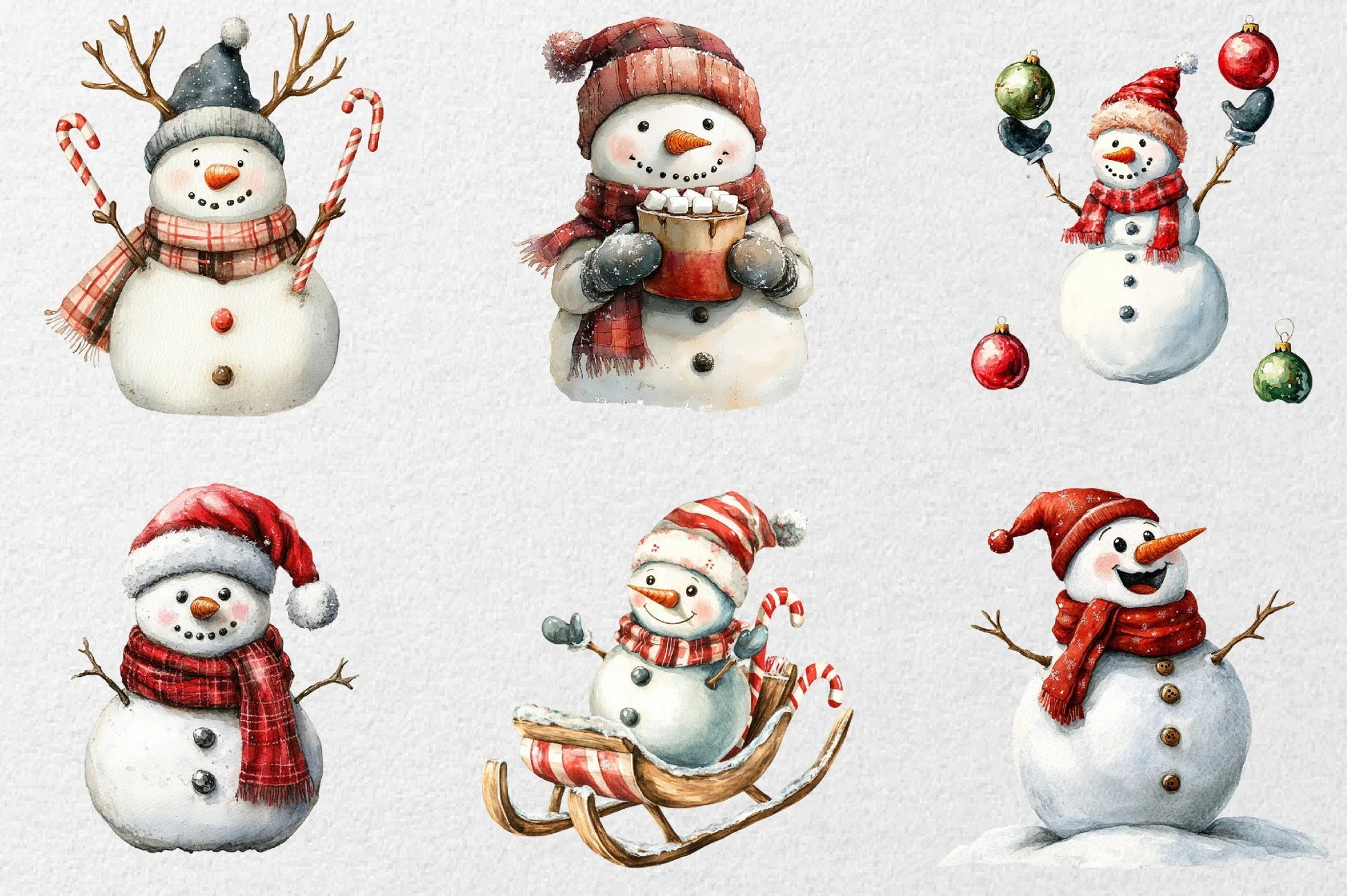 Funny Christmas Snowman Clipart Bundle - CraftNest - Digital Crafting and Art