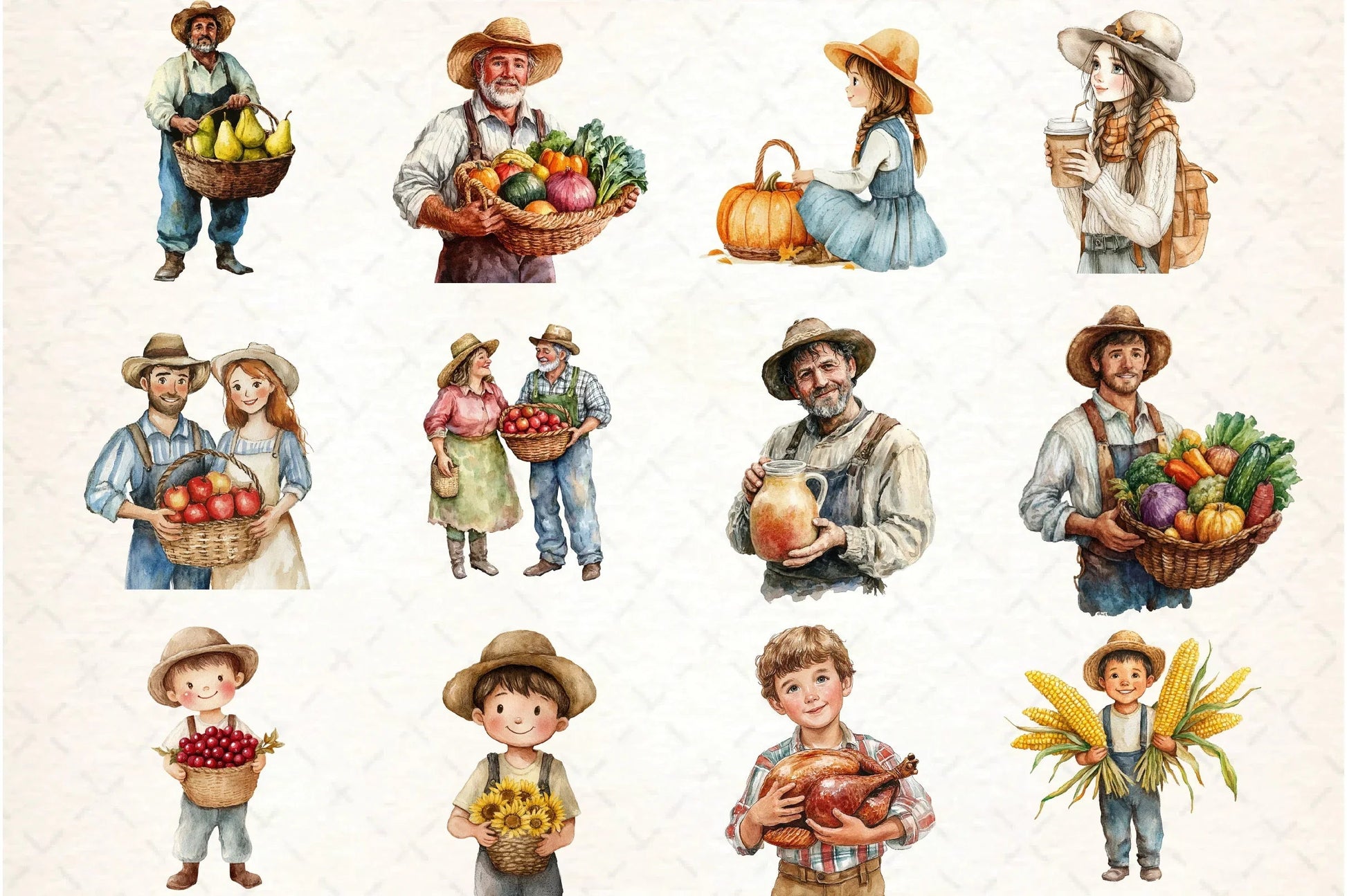 Thanksgiving Farmer Clipart Bundle - CraftNest - Digital Crafting and Art