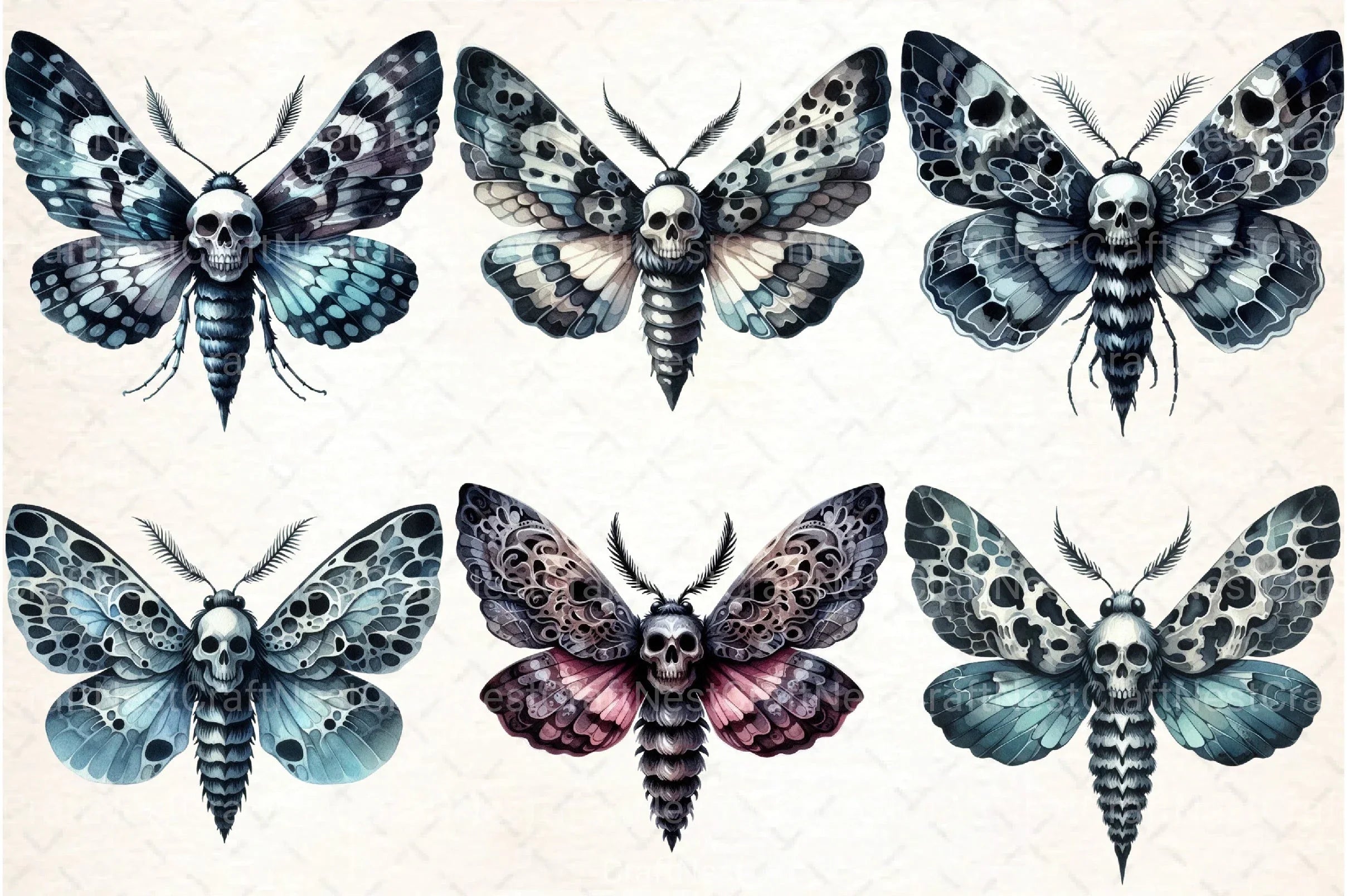 Gothic Moth Clipart Bundle - CraftNest - Digital Crafting and Art