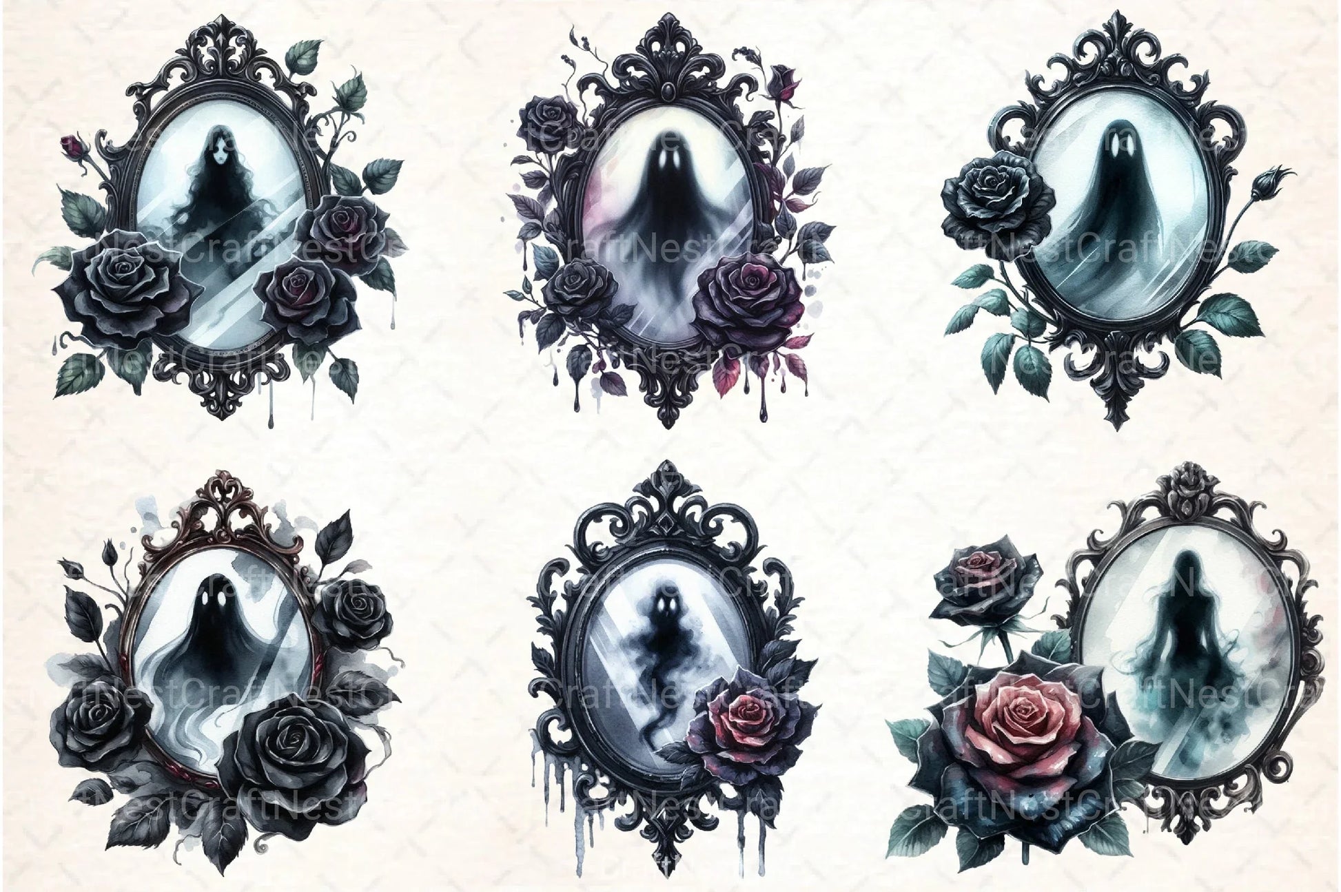 Gothic Antique Mirror Clipart Bundle - CraftNest - Digital Crafting and Art