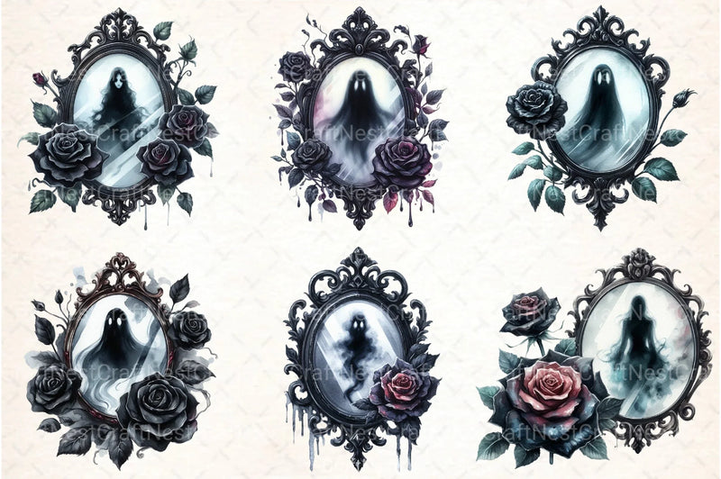 Gothic Antique Mirror Clipart Bundle - CraftNest - Digital Crafting and Art