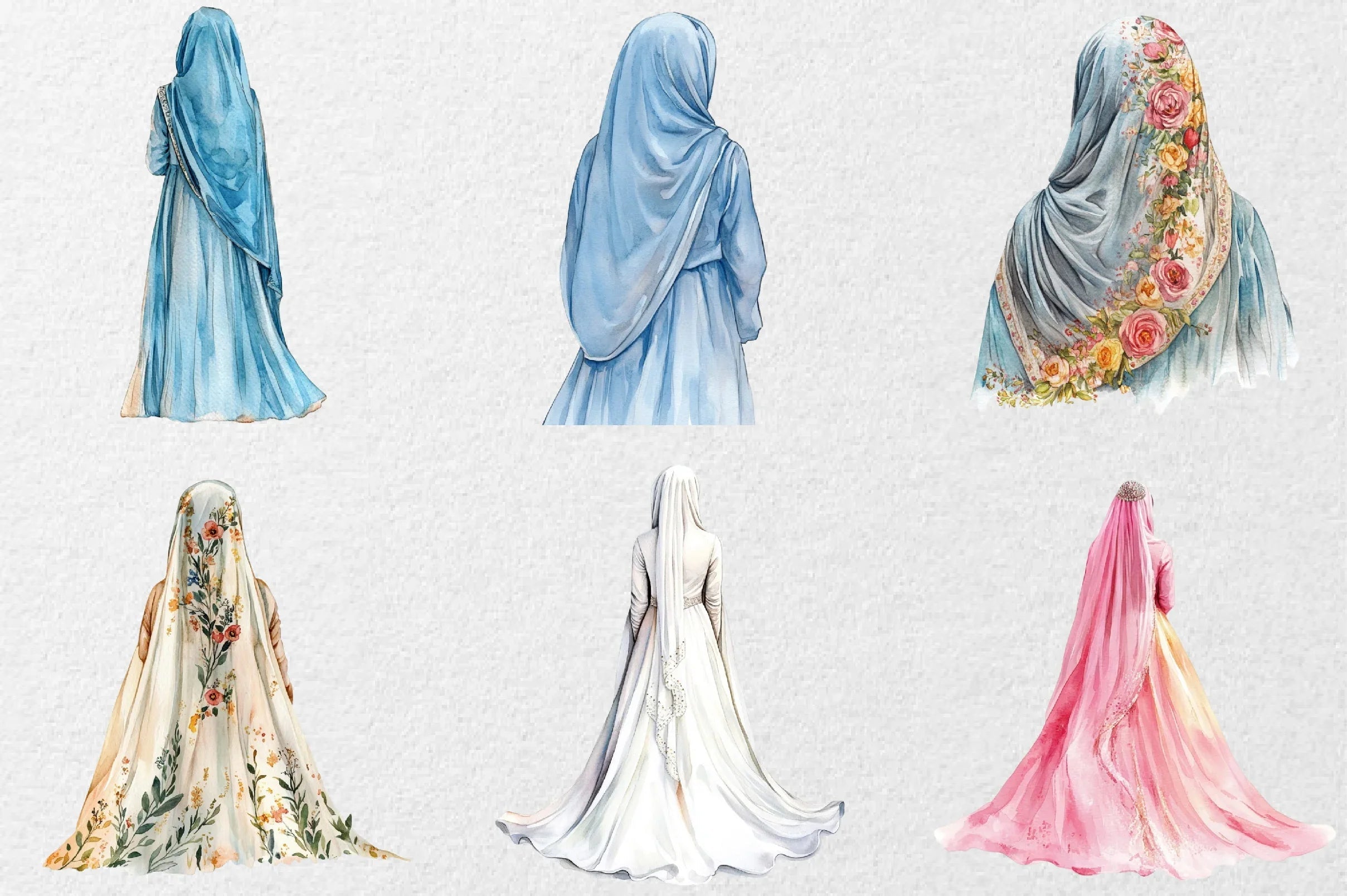 Hijab Girl Backside Clipart Bundle - CraftNest - Digital Crafting and Art