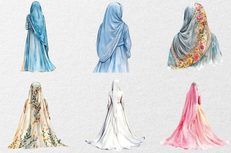 Hijab Girl Backside Clipart Bundle - CraftNest - Digital Crafting and Art
