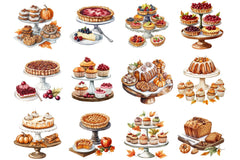 Thanksgiving Dessert Table Clipart Bundle - CraftNest - Digital Crafting and Art