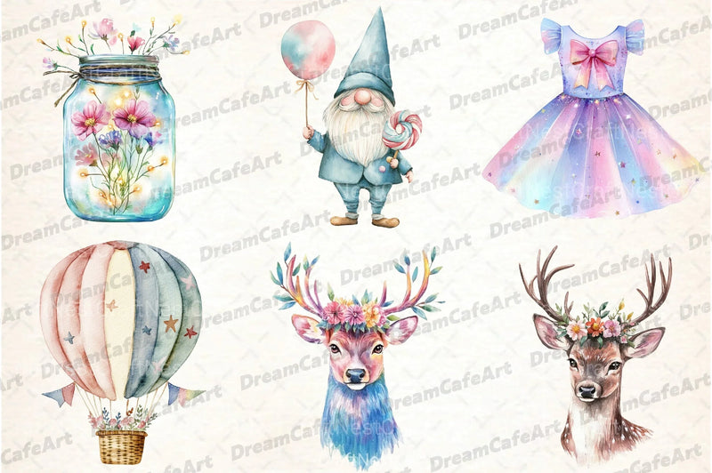 Pastel Whimsical Clipart Bundle - CraftNest - Digital Crafting and Art