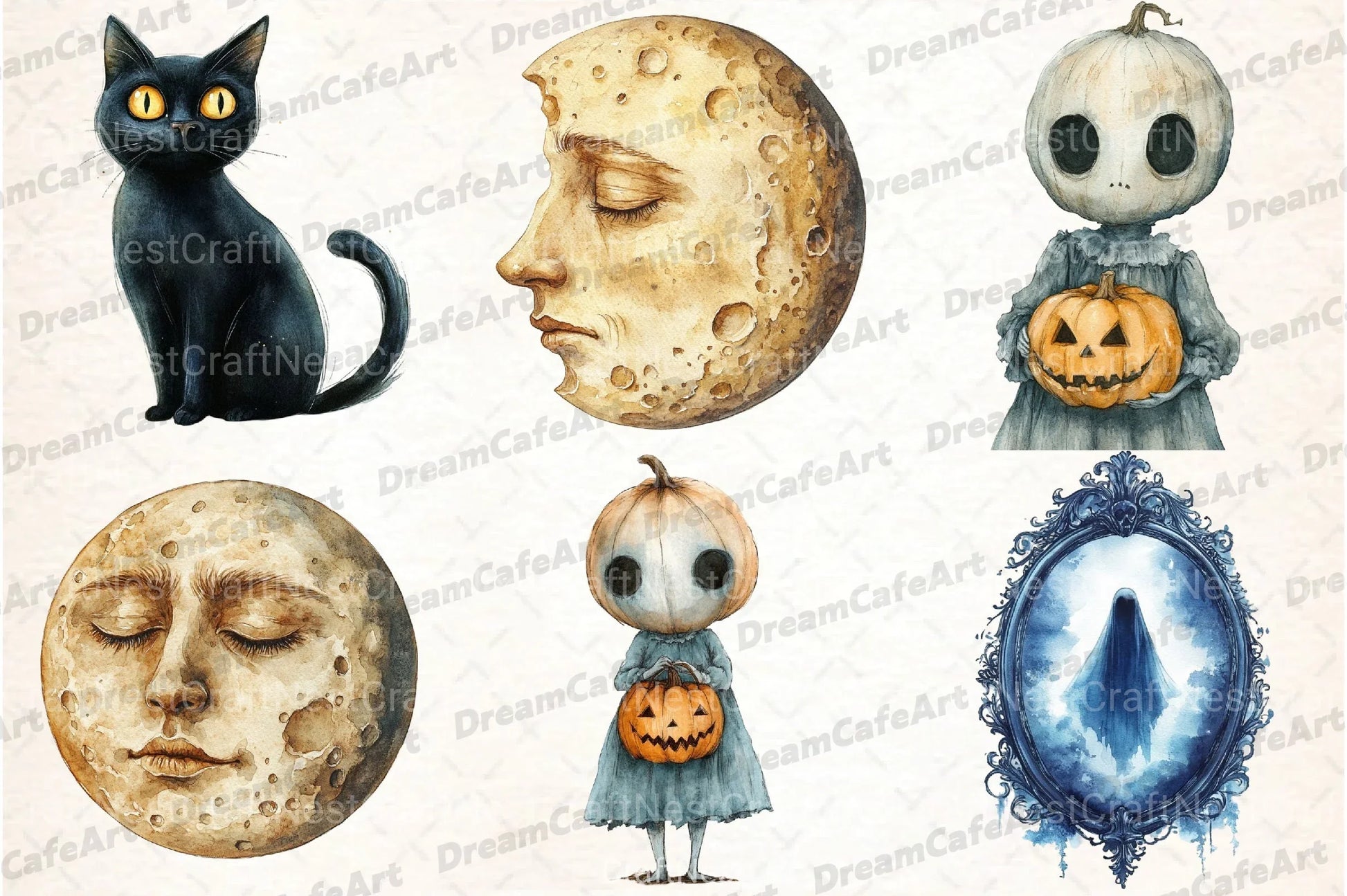Vintage Creepy Halloween Clipart Bundle 2 - CraftNest - Digital Crafting and Art