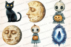 Vintage Creepy Halloween Clipart Bundle 2 - CraftNest - Digital Crafting and Art