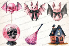 Black Pink Halloween Clipart Bundle - CraftNest - Digital Crafting and Art