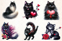 Black Cat Clipart Bundle 99 - CraftNest - Digital Crafting and Art