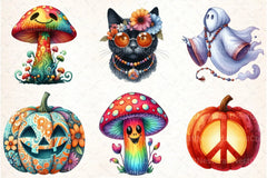 Groovy 70s Halloween Clipart Bundle 25 - CraftNest - Digital Crafting and Art