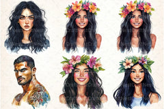 Ethnic Portrait Clipart Bundle - CraftNest - Digital Crafting and Art