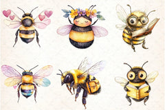 Cute Bees Clipart Bundle 16 - CraftNest - Digital Crafting and Art