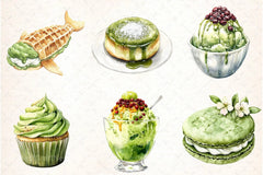 Japanese Desserts Matcha Clipart Bundle - CraftNest - Digital Crafting and Art