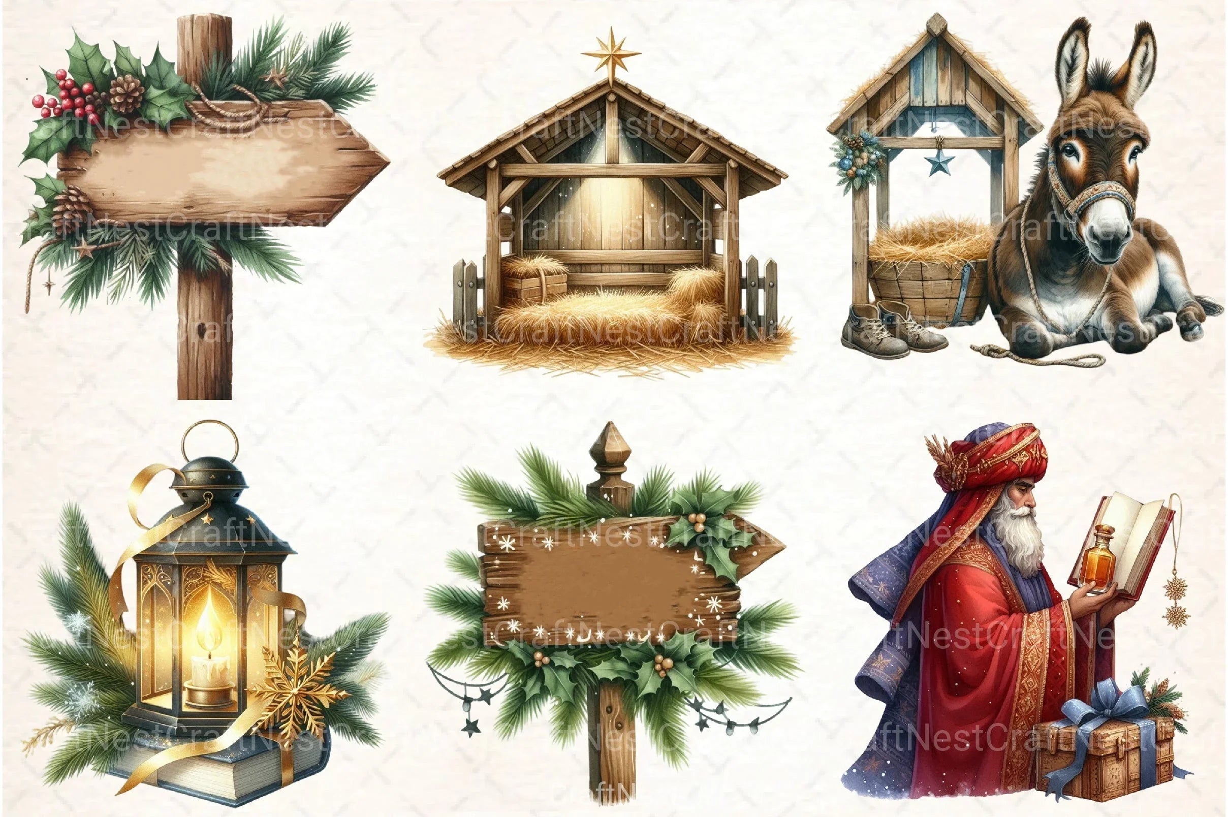 Christmas Nativity Clipart Bundle 2 - CraftNest - Digital Crafting and Art
