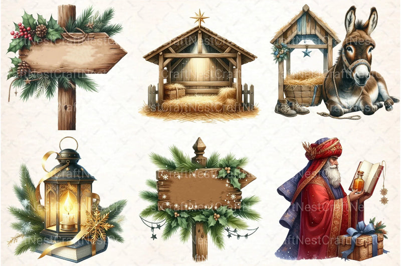 Christmas Nativity Clipart Bundle 2 - CraftNest - Digital Crafting and Art