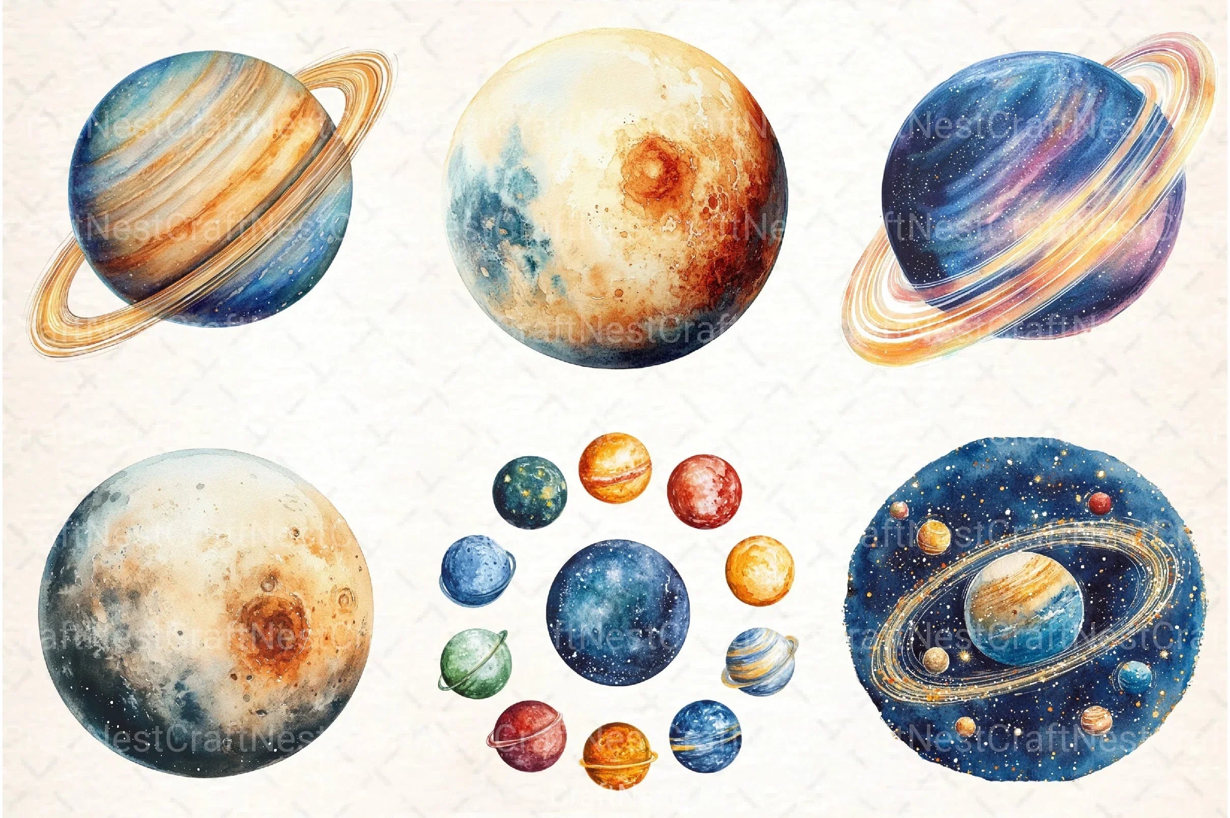 Solar System Clipart Bundle - CraftNest - Digital Crafting and Art