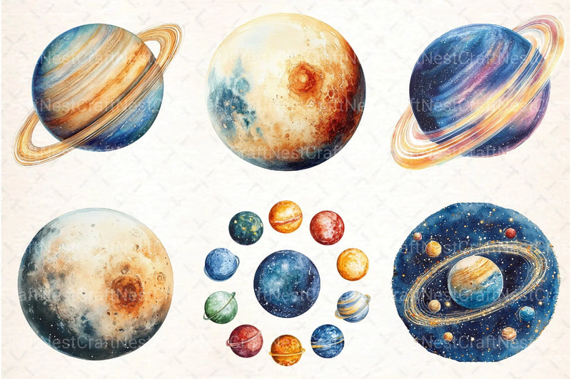 Solar System Clipart Bundle - CraftNest - Digital Crafting and Art
