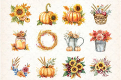 Happy Thanksgiving Floral Clipart Bundle - CraftNest - Digital Crafting and Art