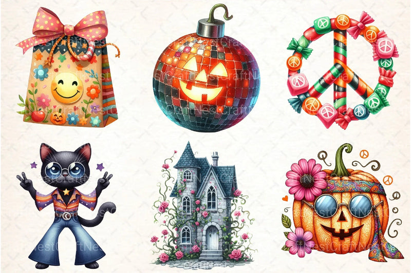 Groovy Halloween Clipart Bundle 25 - CraftNest - Digital Crafting and Art