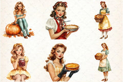 Thanksgiving Pin-Up Girl Clipart Bundle - CraftNest - Digital Crafting and Art