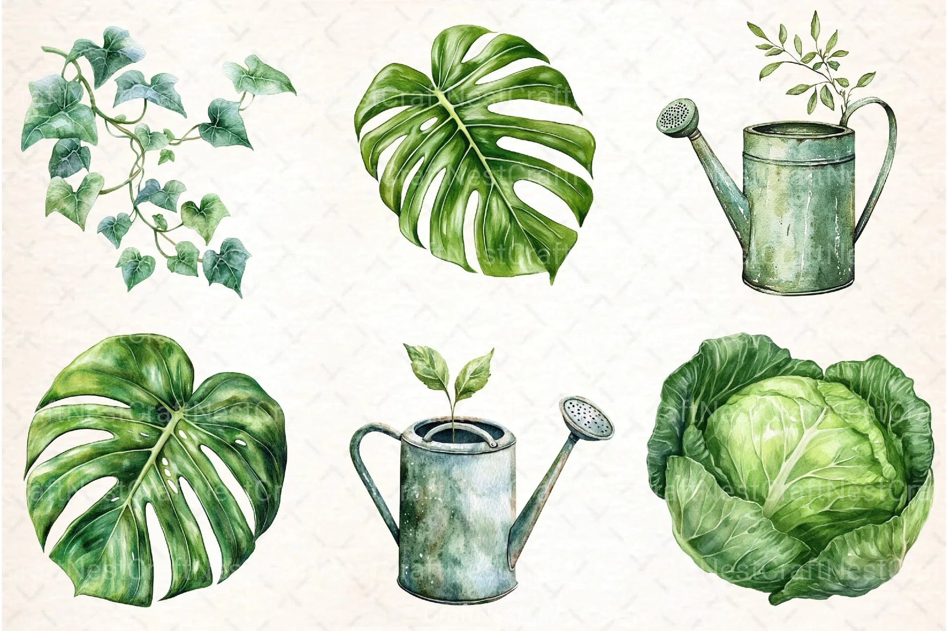 Green Garden Clipart Bundle - CraftNest - Digital Crafting and Art