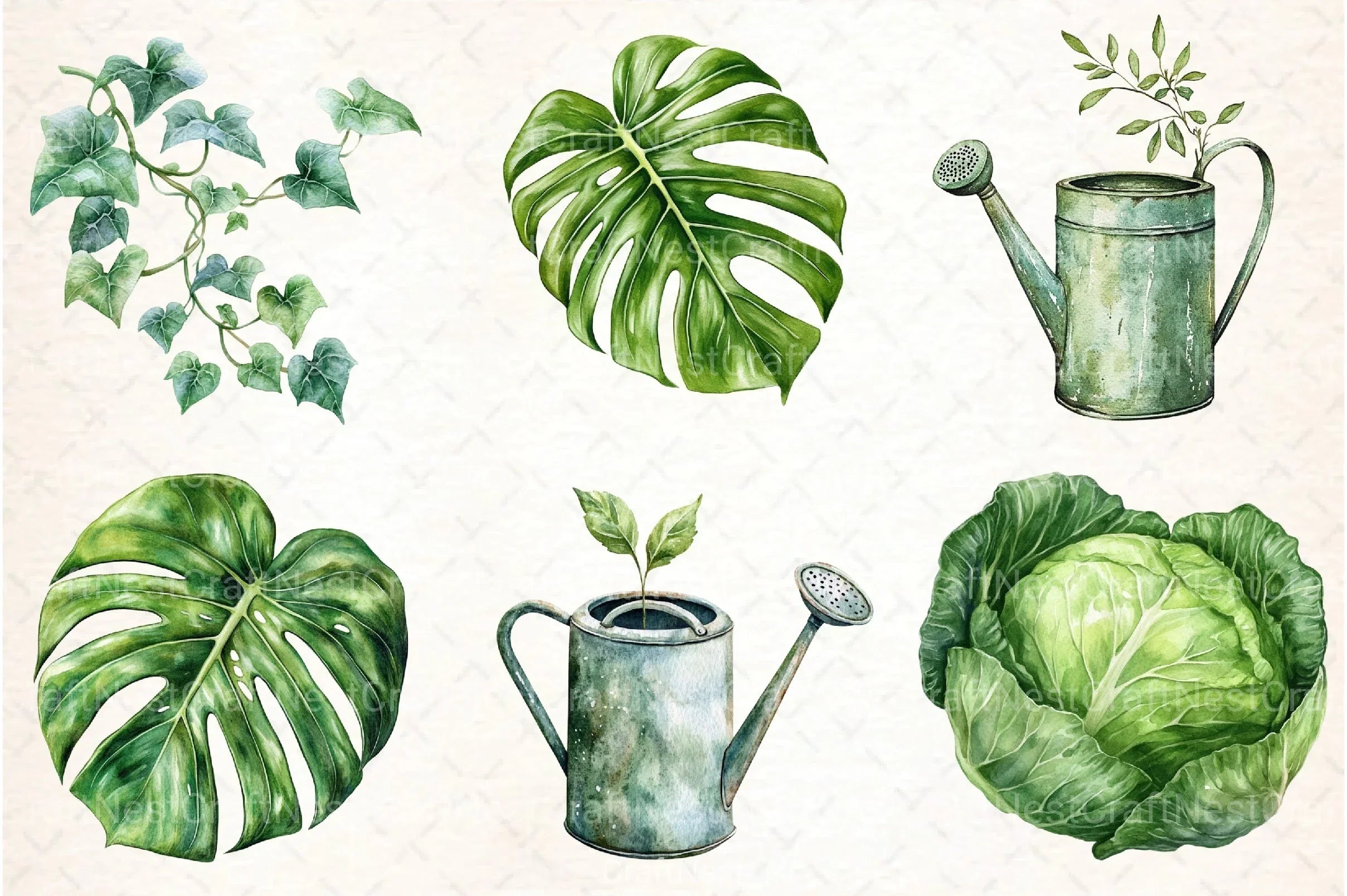 Green Garden Clipart Bundle - CraftNest - Digital Crafting and Art