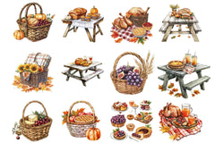 Thanksgiving Picnic Clipart Bundle - CraftNest - Digital Crafting and Art
