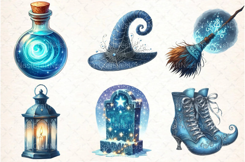 Blue Halloween Clipart Bundle 4 - CraftNest - Digital Crafting and Art