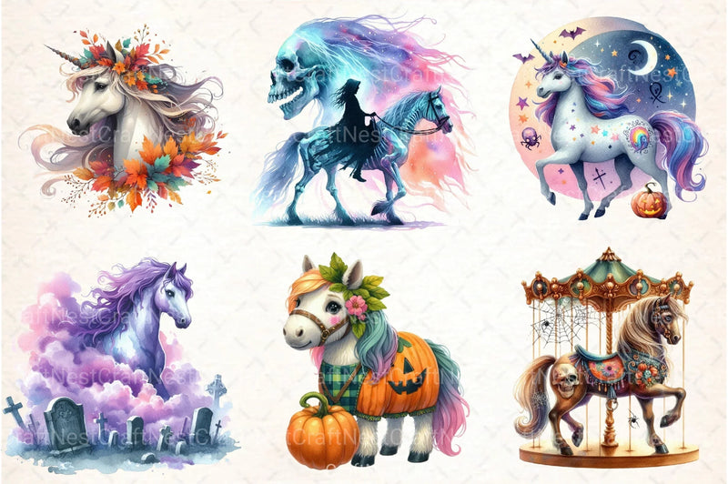 Halloween Horses Clipart Bundle 2 - CraftNest - Digital Crafting and Art
