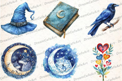 Witch Blue Clipart Bundle - CraftNest - Digital Crafting and Art