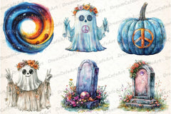 Groovy Retro Halloween Clipart Bundle - CraftNest - Digital Crafting and Art