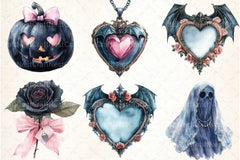 Gothic Coquette Halloween Clipart Bundle 56 - CraftNest - Digital Crafting and Art