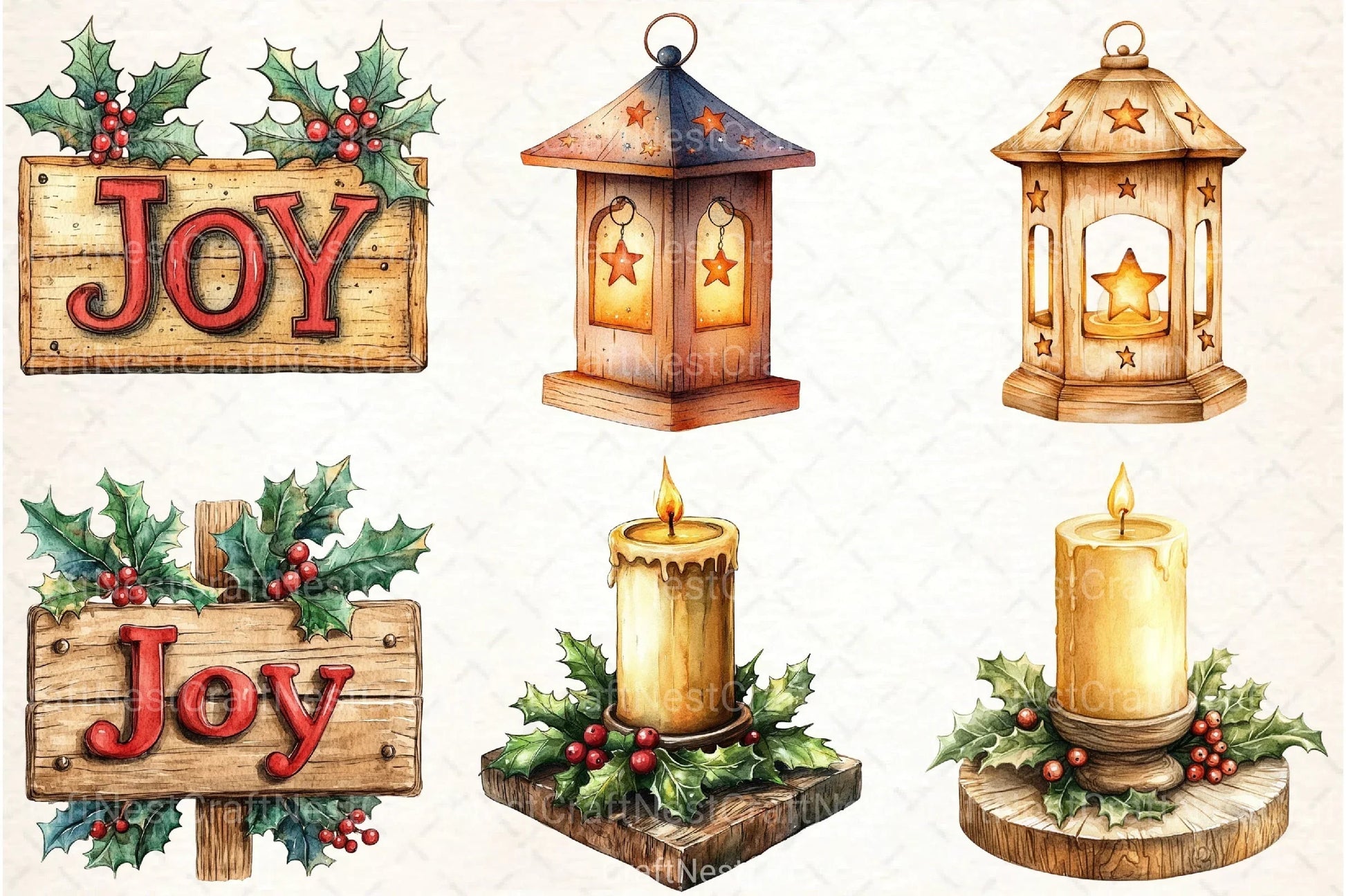 Woodland Christmas Clipart Bundle - CraftNest - Digital Crafting and Art