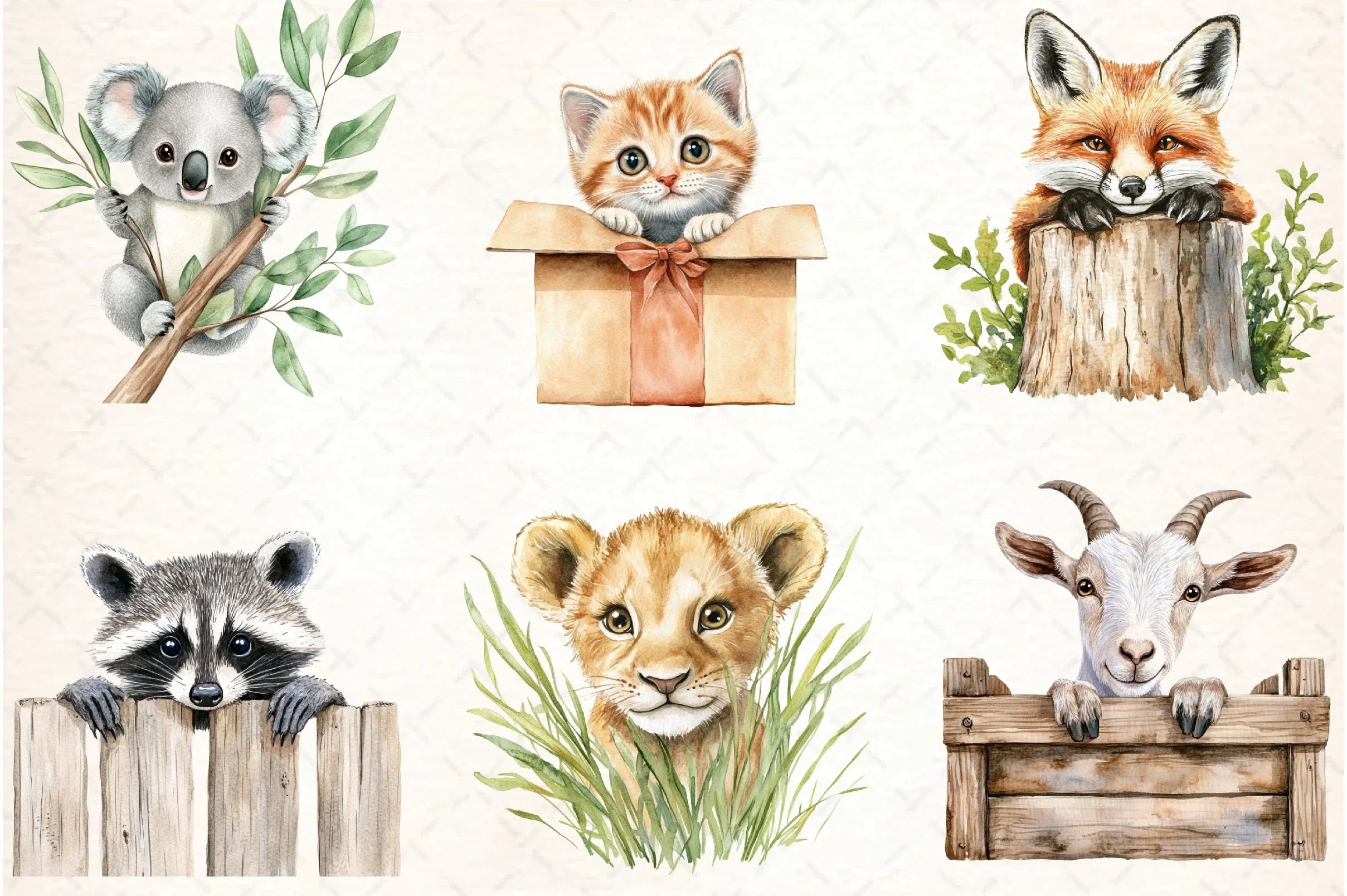 Funny Cute Animal Peeking Clipart Bundle - CraftNest - Digital Crafting and Art