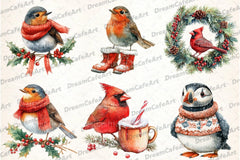 Christmas Birds Clipart Bundle 2 - CraftNest - Digital Crafting and Art